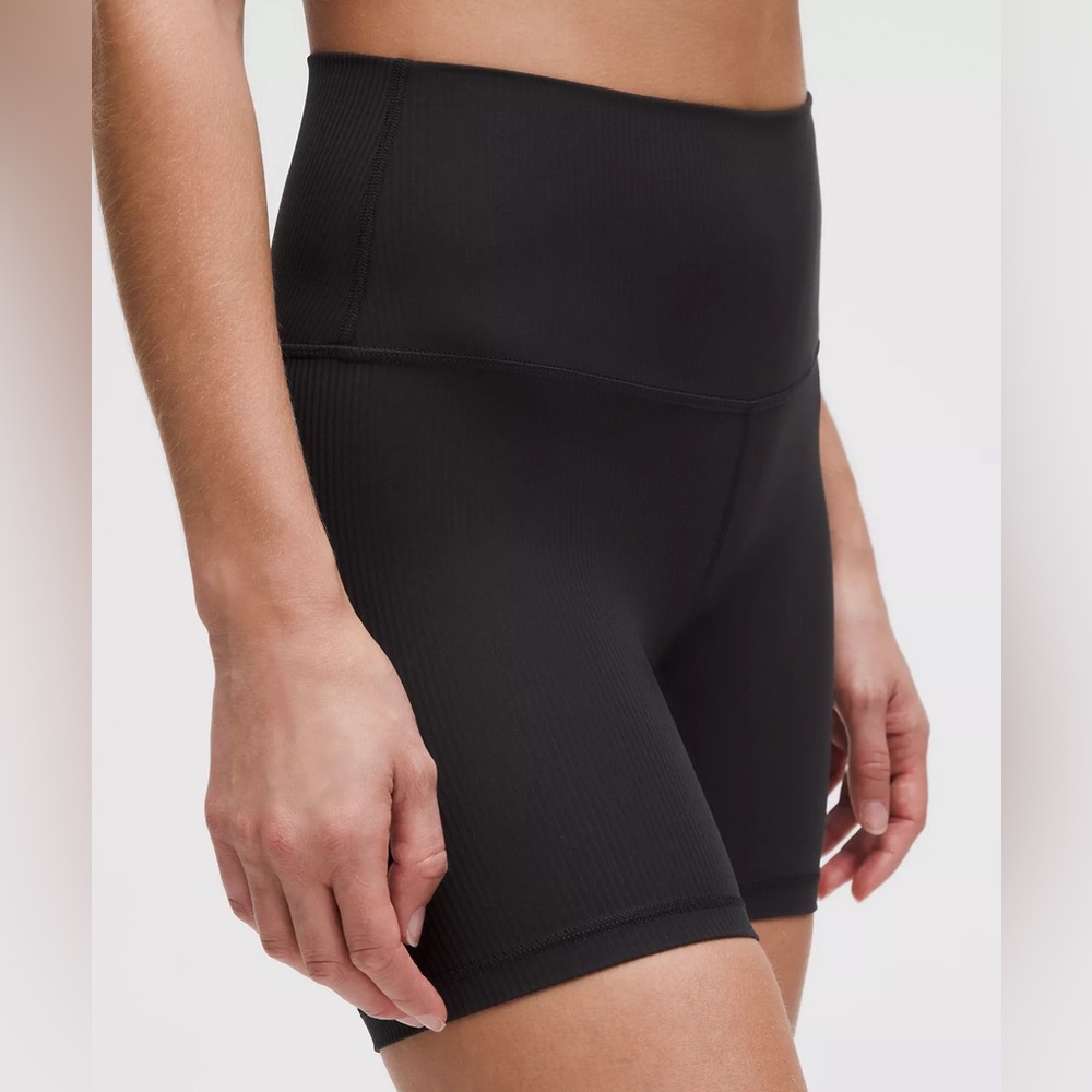 Lululemon Align Ribbed High Rise Short 6”‎ Black Size 4 New With Tags